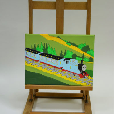 ciuchcia Tomek na płótnie 35x23cm